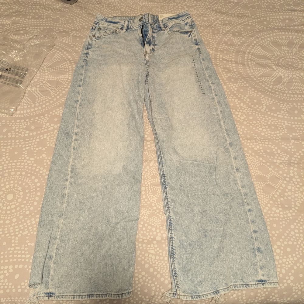 NEW 🩵 American Eagle Light Blue Wide Leg High Waist Jeans